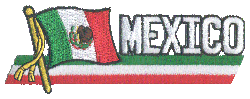 Cut-Out Flag Patch of Mexico - 1¾x4¾" embroidered Cut-Out Flag Patch of Mexico.<BR>Combines with our other Cut-Out Flag Patches for discounts.