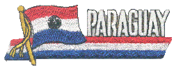 Cut-Out Flag Patch of Paraguay - 1¾x4¾" embroidered Cut-Out Flag Patch of Paraguay.<BR>Combines with our other Cut-Out Flag Patches for discounts.