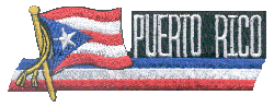 Cut-Out Flag Patch of Puerto Rico - 1¾x4¾" embroidered Cut-Out Flag Patch of Puerto Rico.<BR>Combines with our other Cut-Out Flag Patches for discounts.