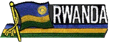 Cut-Out Flag Patch of Rwanda - 1¾x4¾" embroidered Cut-Out Flag Patch of Rwanda.<BR>Combines with our other Cut-Out Flag Patches for discounts.