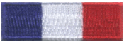 Cap Strap Flag Patch of France - ½x1&#8541;" embroidered Cap Strap Flag Patch of France.<BR><BR><I>Combines with our other Cap Strap Flag Patches for discounts.</I>