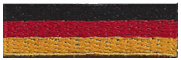 Cap Strap Flag Patch of Germany - ½x1&#8541;" embroidered Cap Strap Flag Patch of Germany.<BR><BR><I>Combines with our other Cap Strap Flag Patches for discounts.</I>