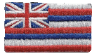 Micro Flag Patch of State of Hawaii - ¾x1⅜" embroidered Micro Flag Patch of the State of Hawaii.<BR><BR><I>Combines with our other Micro Flag Patches for discounts.</I>