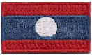 Micro Flag Patch of Laos - ¾x1⅜" embroidered Micro Flag Patch of Laos.<BR><BR><I>Combines with our other Micro Flag Patches for discounts.</I>