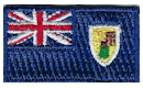 Micro Flag Patch of Turks & Caicos - 3x4.5cm embroidered Mini Flag Patch of Turks & Caicos.<BR>Combines with our other Mini Flag Patches for discounts.