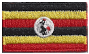 Micro Flag Patch of Uganda - ¾x1⅜" embroidered Micro Flag Patch of Uganda.<BR><BR><I>Combines with our other Micro Flag Patches for discounts.</I>