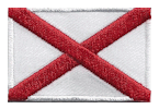 Mini Flag Patch of State of Alabama - 1¼x1¾"  embroidered Mini Flag Patch of the State of Alabama.<BR>Combines with our other Mini Flag Patches for discounts.