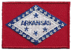 Mini Flag Patch of State of Arkansas - 1¼x1¾"  embroidered Mini Flag Patch of the State of Arkansas.<BR><BR><I>Combines with our other Mini Flag Patches for discounts.</I>