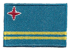 Mini Flag Patch of Aruba - 1¼x1¾"  embroidered Mini Flag Patch of Aruba.<BR>Combines with our other Mini Flag Patches for discounts.