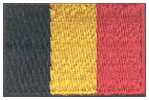 Mini Flag Patch of Belgium - 1¼x1¾"  embroidered Mini Flag Patch of Belgium.<BR>Combines with our other Mini Flag Patches for discounts.