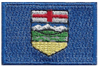 Mini Flag Patch of Canadian Province of Alberta - 1¼x1¾"  embroidered Mini Flag Patch of Alberta.<BR>Combines with our other Mini Flag Patches for discounts.
