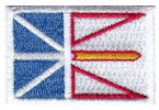 Mini Flag Patch of Canadian Province of Newfoundland and Labrador - 1¼x1¾"  embroidered Mini Flag Patch of Newfoundland and Labrador.<BR>Combines with our other Mini Flag Patches for discounts.