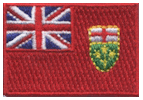 Mini Flag Patch of Canadian Province of Ontario - 1¼x1¾"  embroidered Mini Flag Patch of Ontario.<BR>Combines with our other Mini Flag Patches for discounts.