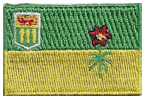 Mini Flag Patch of Canadian Province of Saskatchewan - 1¼x1¾"  embroidered Mini Flag Patch of Saskatchewan.<BR>Combines with our other Mini Flag Patches for discounts.