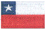 Mini Flag Patch of Chile - 1¼x1¾"  embroidered Mini Flag Patch of Chile.<BR>Combines with our other Mini Flag Patches for discounts.