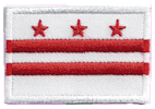 Mini Flag Patch of Washington, DC - 1¼x1¾"  embroidered Mini Flag Patch of the Washington, DC.<BR><BR><I>Combines with our other Mini Flag Patches for discounts.</I>