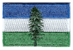 Mini Flag Patch of Cascadia - 1¼x1¾"  embroidered Mini Flag Patch of Cascadia.<BR>Combines with our other Mini Flag Patches for discounts.