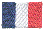 Mini Flag Patch of France - 1¼x1¾"  embroidered Mini Flag Patch of France.<BR>Combines with our other Mini Flag Patches for discounts.