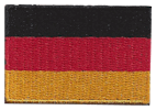Mini Flag Patch of Germany - 1¼x1¾"  embroidered Mini Flag Patch of Germany.<BR>Combines with our other Mini Flag Patches for discounts.