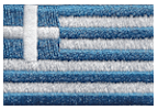 Mini Flag Patch of Greece - 1¼x1¾"  embroidered Mini Flag Patch of Greece.<BR>Combines with our other Mini Flag Patches for discounts.