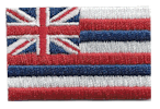 Mini Flag Patch of State of Hawaii - 1¼x1¾"  embroidered Mini Flag Patch of the State of Hawaii.<BR>Combines with our other Mini Flag Patches for discounts.