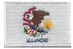 Mini Flag Patch of State of Illinois - 1¼x1¾"  embroidered Mini Flag Patch of the State of Illinois.<BR><BR><I>Combines with our other Mini Flag Patches for discounts.</I>