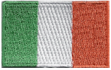 Mini Flag Patch of Ireland - 1¼x1¾"  embroidered Mini Flag Patch of Ireland.<BR>Combines with our other Mini Flag Patches for discounts.
