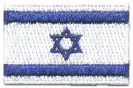 Mini Flag Patch of Israel - 1¼x1¾"  embroidered Mini Flag Patch of Israel.<BR>Combines with our other Mini Flag Patches for discounts.