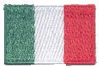 Mini Flag Patch of Italy - 1¼x1¾"  embroidered Mini Flag Patch of Italy.<BR>Combines with our other Mini Flag Patches for discounts.