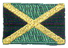 Mini Flag Patch of Jamaica - 1¼x1¾"  embroidered Mini Flag Patch of Jamaica.<BR>Combines with our other Mini Flag Patches for discounts.