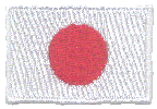 Mini Flag Patch of Japan - 1¼x1¾"  embroidered Mini Flag Patch of Japan.<BR>Combines with our other Mini Flag Patches for discounts.