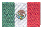 Mini Flag Patch of Mexico - 1¼x1¾"  embroidered Mini Flag Patch of Mexico.<BR>Combines with our other Mini Flag Patches for discounts.