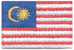 Mini Flag Patch of Malaysia - 1¼x1¾"  embroidered Mini Flag Patch of Malaysia.<BR>Combines with our other Mini Flag Patches for discounts.