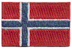 Mini Flag Patch of Norway - 1¼x1¾"  embroidered Mini Flag Patch of Norway.<BR>Combines with our other Mini Flag Patches for discounts.