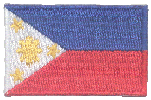 Mini Flag Patch of Philippines - 1¼x1¾"  embroidered Mini Flag Patch of the Philippines.<BR>Combines with our other Mini Flag Patches for discounts.