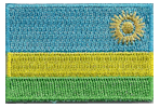 Mini Flag Patch of Rwanda - 1¼x1¾"  embroidered Mini Flag Patch of Rwanda.<BR>Combines with our other Mini Flag Patches for discounts.