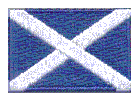 Mini Flag Patch of Scotland - Cross - 1¼x1¾"  embroidered Mini Flag Patch of Scotland - St Andrew's Cross.<BR>Combines with our other Mini Flag Patches for discounts.