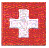Mini Flag Patch of Switzerland - SQUARE - 1¼x1¼" embroidered Mini Flag Patch of Switzerland - SQUARE.<BR>Combines with our other Mini Flag Patches for discounts.