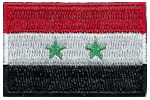 Mini Flag Patch of Syria - 1¼x1¾"  embroidered Mini Flag Patch of Syria.<BR>Combines with our other Mini Flag Patches for discounts.