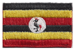 Mini Flag Patch of Uganda - 1¼x1¾"  embroidered Mini Flag Patch of Uganda.<BR>Combines with our other Mini Flag Patches for discounts.