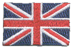 Mini Flag Patch of United Kingdom - 1¼x1¾"  embroidered Mini Flag Patch of the United Kingdom.<BR>Combines with our other Mini Flag Patches for discounts.