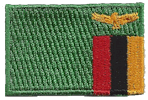 Mini Flag Patch of Zambia - 1¼x1¾"  embroidered Mini Flag Patch of Zambia.<BR>Combines with our other Mini Flag Patches for discounts.