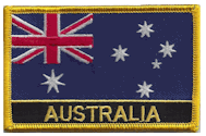 Named Flag Patch of Australia - 2¼x3¼" embroidered Named Flag Patch of Australia.<BR>Combines with our other Named Flag Patches for discounts.