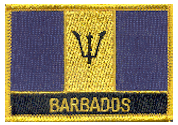 Named Flag Patch of Barbados - 2¼x3¼" embroidered Named Flag Patch of Barbados.<BR>Combines with our other Named Flag Patches for discounts.