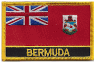 Named Flag Patch of Bermuda - 2¼x3¼" embroidered Named Flag Patch of Bermuda.<BR>Combines with our other Named Flag Patches for discounts.