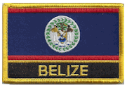 Named Flag Patch of Belize - 2¼x3¼" embroidered Named Flag Patch of Belize.<BR>Combines with our other Named Flag Patches for discounts.