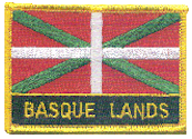 Named Flag Patch of Basque - 2¼x3¼" embroidered Named Flag Patch of Basque.<BR>Combines with our other Named Flag Patches for discounts.