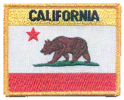 Named Flag Patch of State of California - 2¾x3½" embroidered Named Flag Patch of the State of California.<BR>Combines with our other Named Flag Patches for discounts.