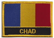 Named Flag Patch of Chad - 2¼x3¼" embroidered Named Flag Patch of Chad.<BR>Combines with our other Named Flag Patches for discounts.