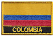 Named Flag Patch of Colombia - 2¼x3¼" embroidered Named Flag Patch of Colombia.<BR>Combines with our other Named Flag Patches for discounts.